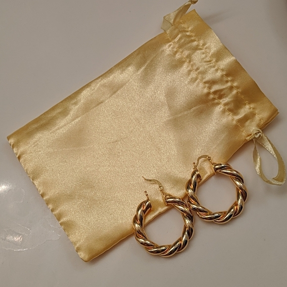 Chunky Gold Hoop Earrings - Picture 4 of 4